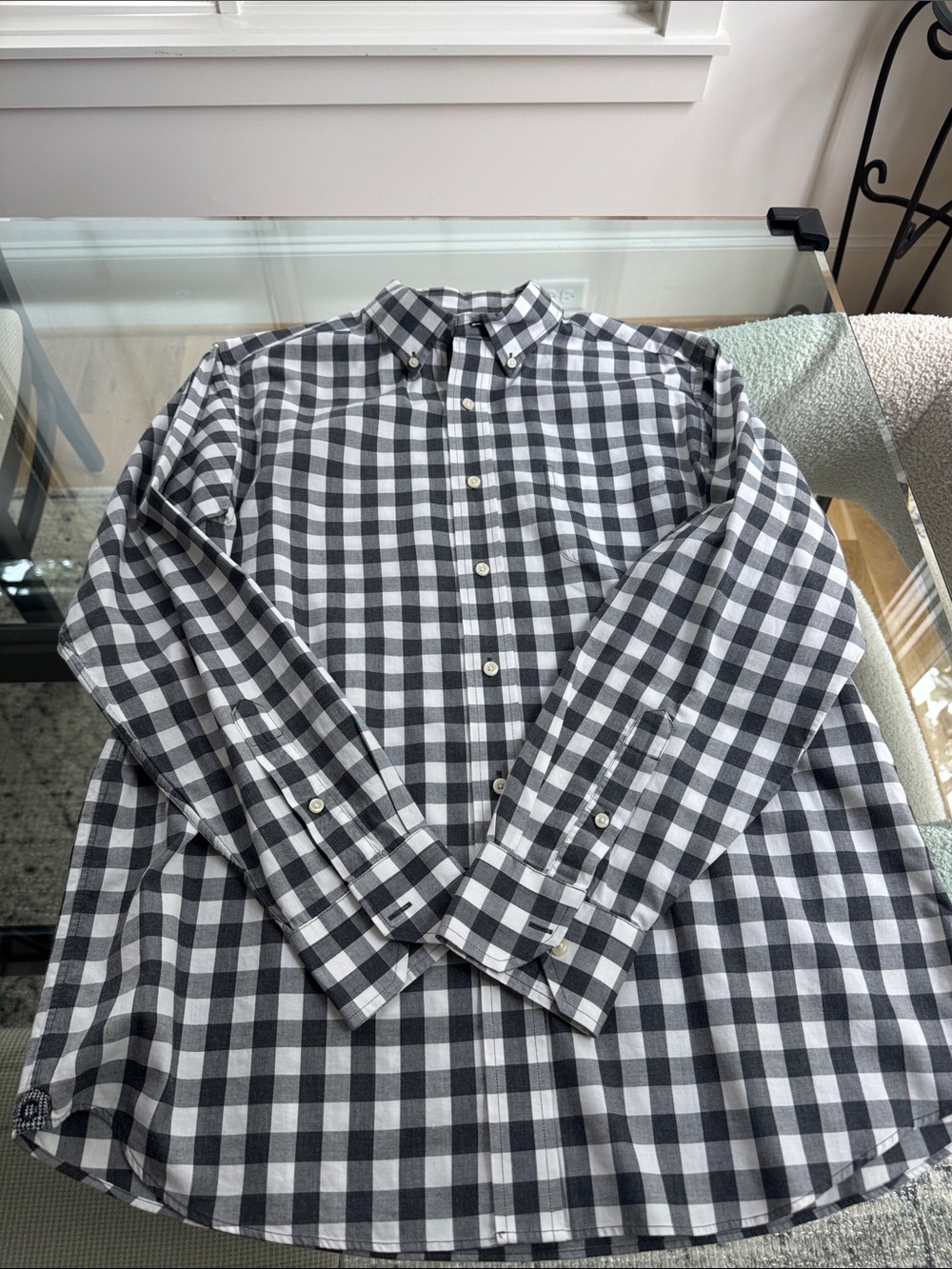 Daniel Cremieux Black & White And Dk Gray  Gingham Button-Down Shirt